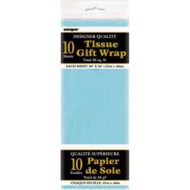 12 X BABY BLUE TISSUE PAPER PK OF 10 20 INCH X 26 INCH 6283