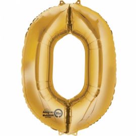 34 INCH GOLD NUMBER 0 BALLOON 