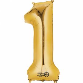 34 INCH GOLD NUMBER 1 BALLOON