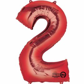 34 INCH RED NUMBER 2 BALLOON