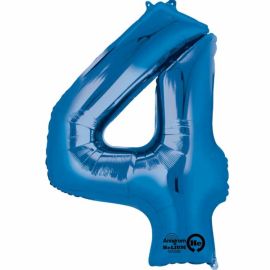 34 INCH BLUE NUMBER 4 BALLOON