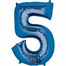 34 INCH BLUE NUMBER 5 BALLOON
