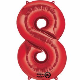 34 INCH RED NUMBER 8 BALLOON