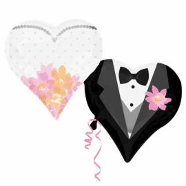 25 INCH WEDDING COUPLE HEARTS