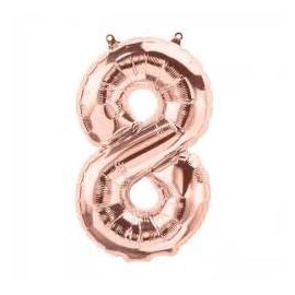 34 INCH ROSE GOLD NUMBER 8 BALLOON