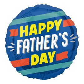 18 INCH HAPPY FATHERS DAY STRIPED FOIL