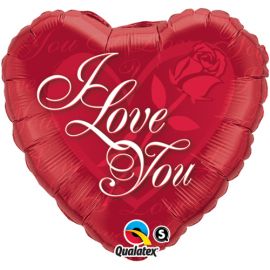 18 INCH I LOVE YOU RED ROSE HEART