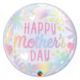 22 INCH MOTHERS DAY FLORAL PASTEL SINGLE BUBBLE