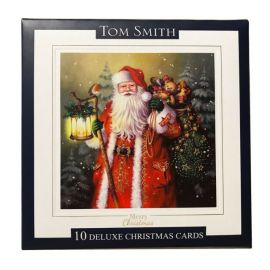 BOX CARDS DELUXE TRADITIONAL SANTA PK OF 10