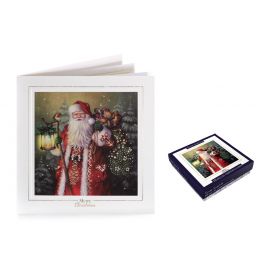 BOX CARDS DELUXE TRADITIONAL SANTA PK OF 10 - TOM