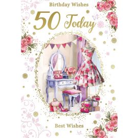 BIRTHDAY WISHES 50 TODAY CODE 50 PK OF 6