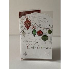 CHRISTMAS CARD TRADITIONAL SISTER IN LAW CODE G PK OF 6