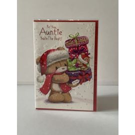 CHRISTMAS CARD CUTE AUNTIE CODE G PACK OF 12