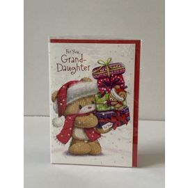 CHRISTMAS CARD CUTE GRAND DAUGHTER CODE G PACK OF
