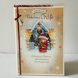 CHRISTMAS CARDS FABULOUS WIFE CODE M PACK 6