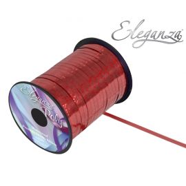ELEGANZA POLY CURLING RIBBON 5MM X 250Y HOLOGRAPHIC RED