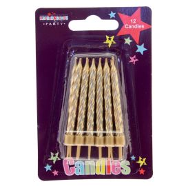 GOLD CANDLES 12 PIECES PACK 6