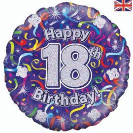 18 INCH BIRTHDAY STREAMERS AGE 18