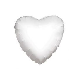 18 INCH HEART WHITE FOIL PKD