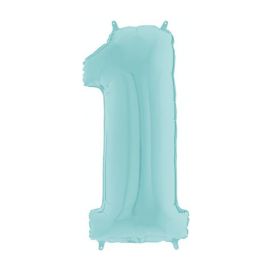 26 INCH PASTEL BLUE NUMBER 1 BALLOON
