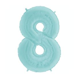 26 INCH PASTEL BLUE NUMBER 8 BALLOON