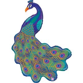 42 INCH GLITTER PEACOCK HOLOGRAPHIC 35900GH 8055513359000
