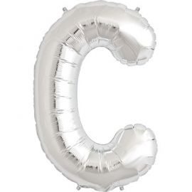 34 INCH SILVER LETTER C BALLOON