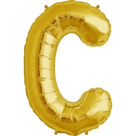 34 INCH GOLD LETTER C BALLOON