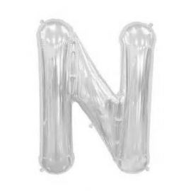 16 INCH AIR FILLED SILVER LETTER N