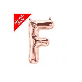 16 INCH AIR FILL ROSE GOLD LETTER F