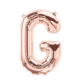 16 INCH AIR FILL ROSE GOLD LETTER G