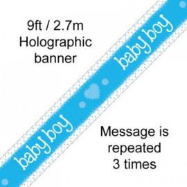 ITS A BOY HOLOGRAPHIC BANNER 2.7M