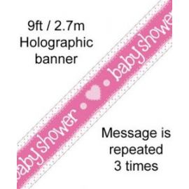BABY SHOWER HOLOGRAPHIC BANNER 2.7M