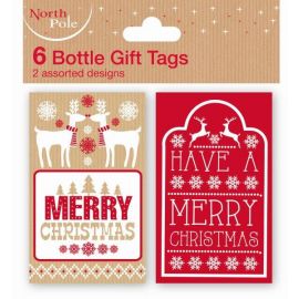6PK RED CONTEMP BOTTLE TAG 12S